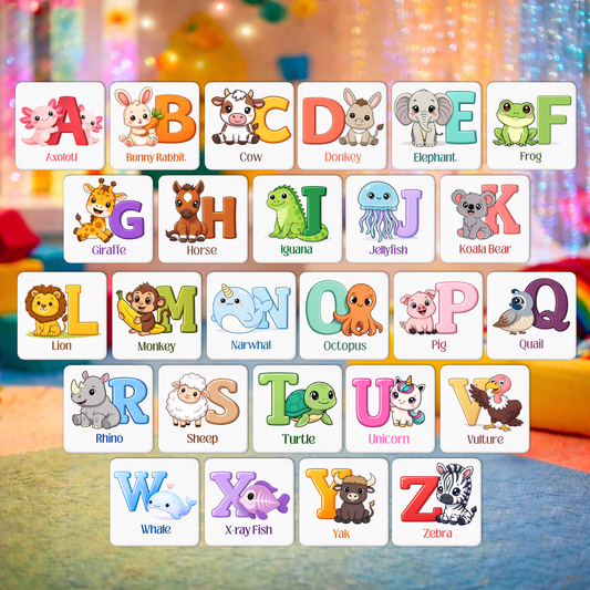 TISMAG™ Animal Alphabet Collection Button Magnet Set (A–Z)